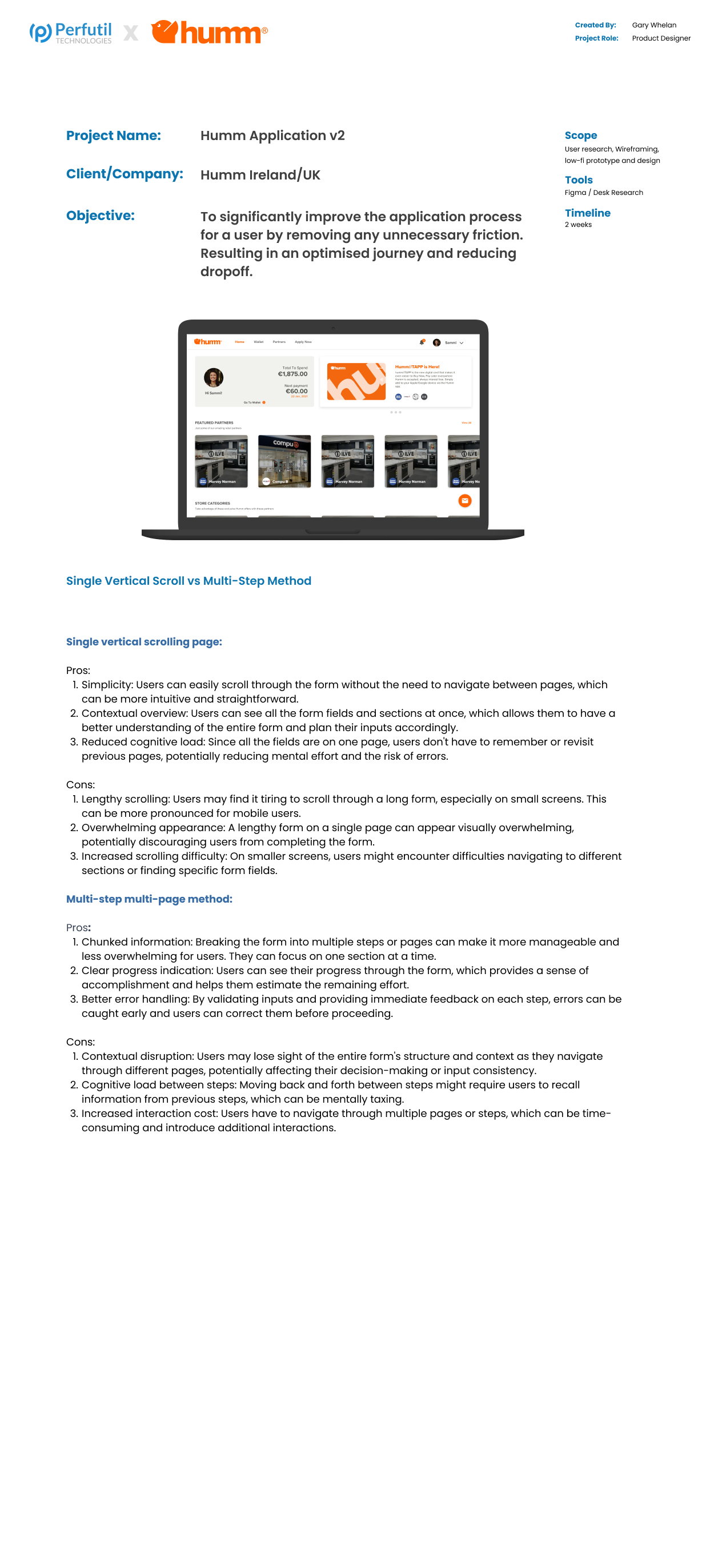 Humm onboarding research and audit artefacts — screen 2