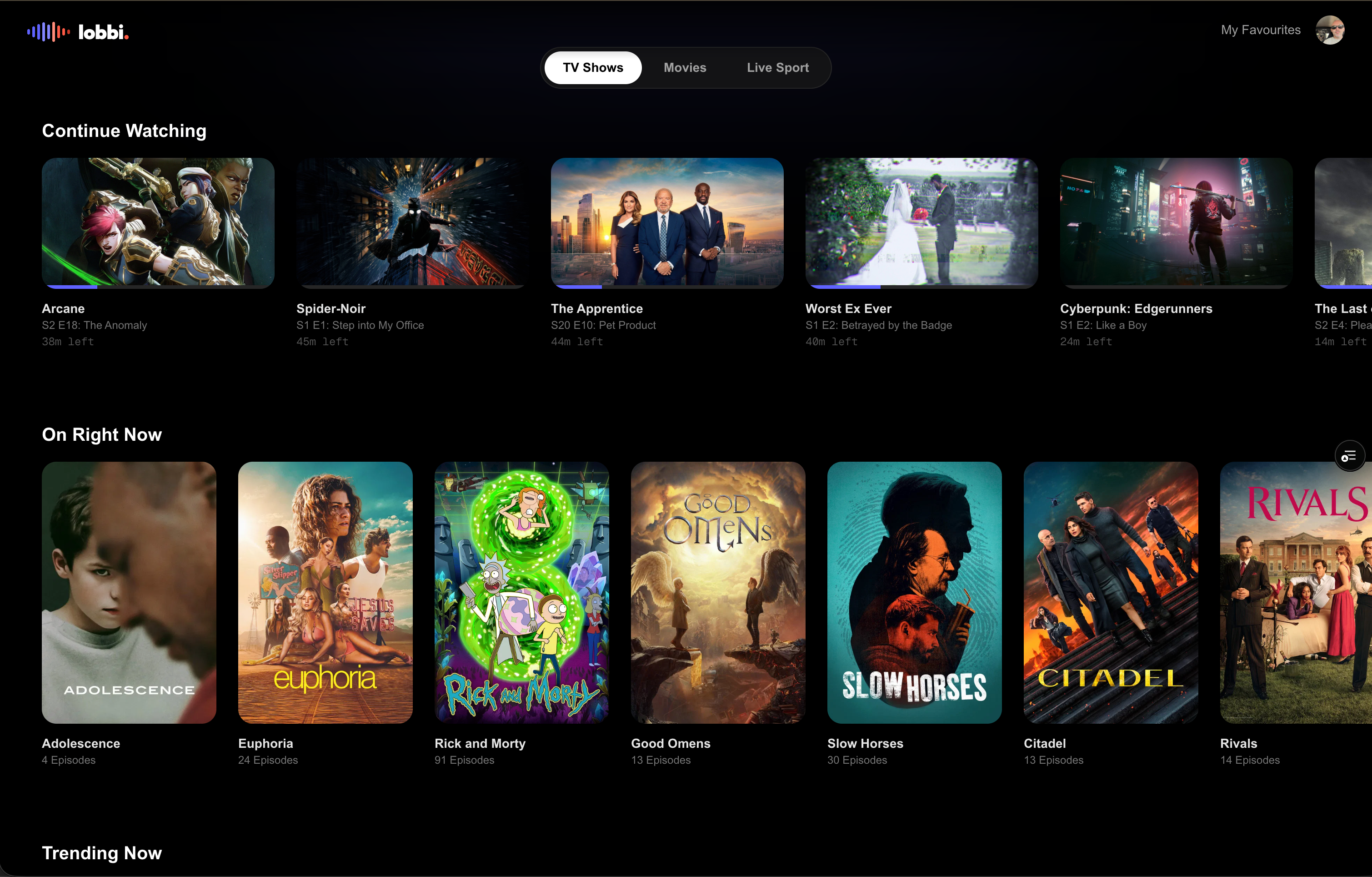 Lobbi Room on web — Timeline waveform, comment feed with live reactions, playback progress synchronised to the show. — screen 4